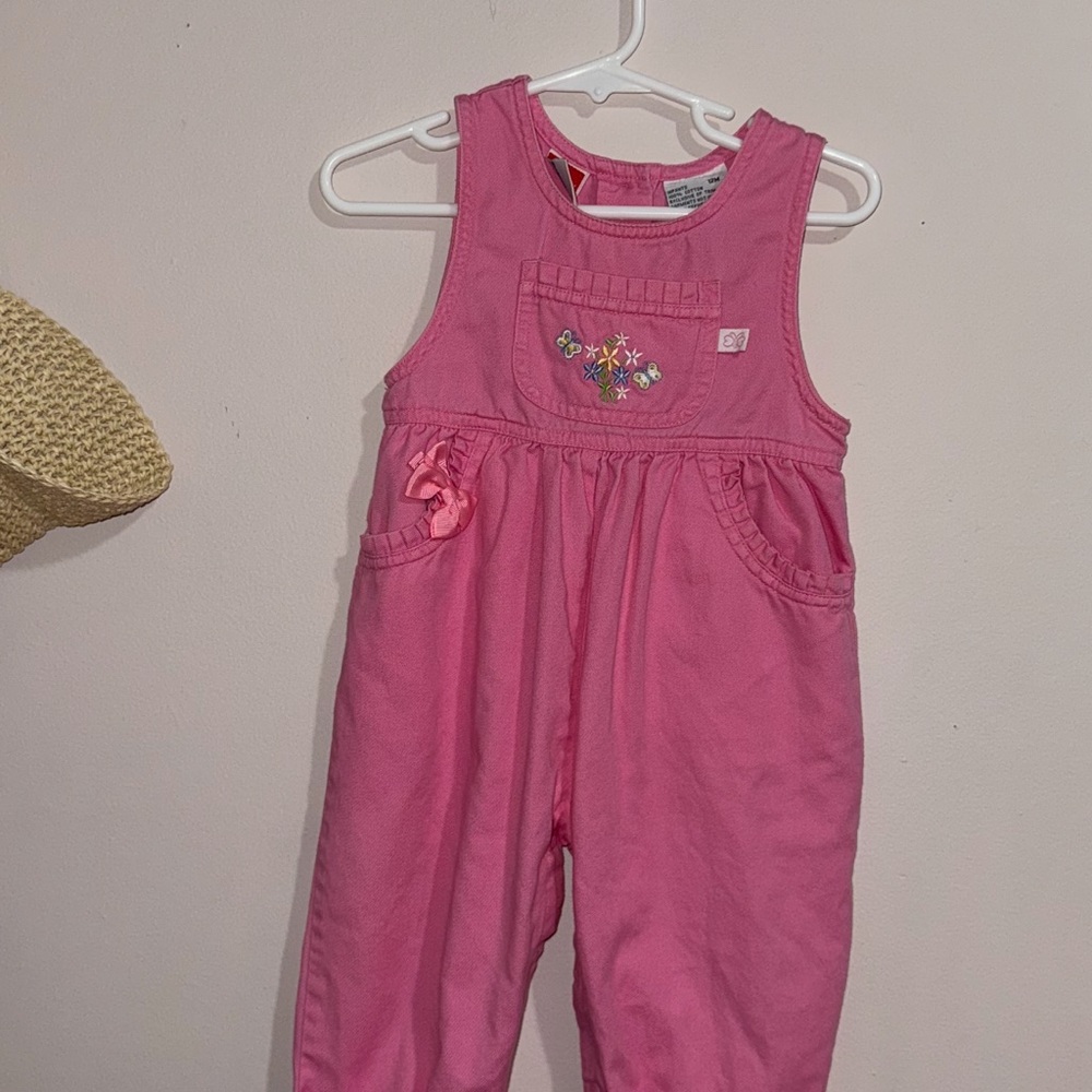 Vintage McDonald's Pink Overalls with Embroidery